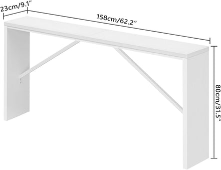 White Console Table, 62.2"