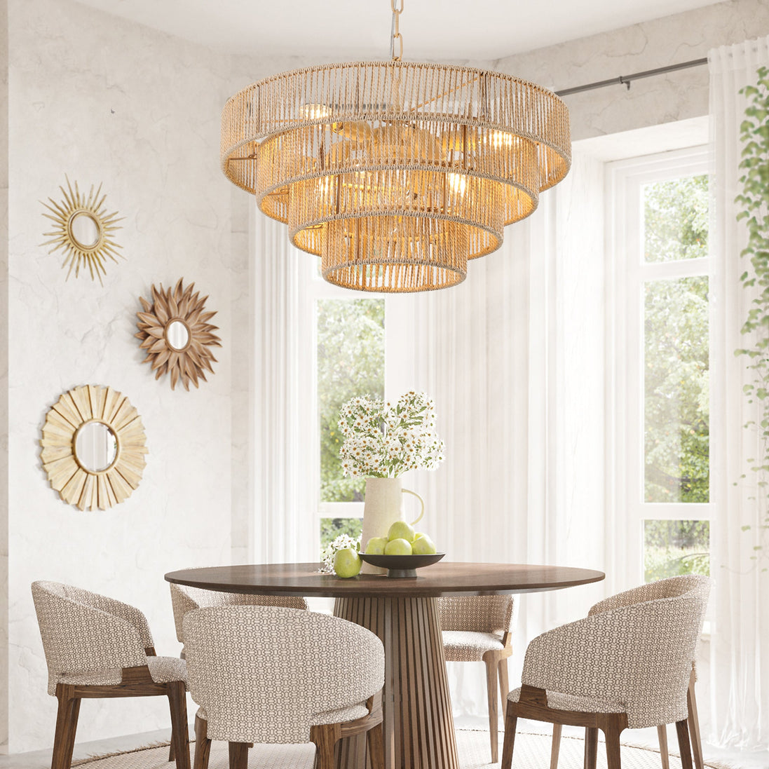 Bohemian style Woven Pendant Light 19.7 Inch