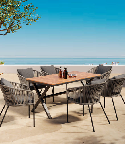 7 Pieces Patio Dining Set, All-Weather Outdoor Furniture Set