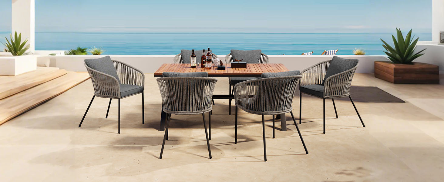 7 Pieces Patio Dining Set, All-Weather Outdoor Furniture Set