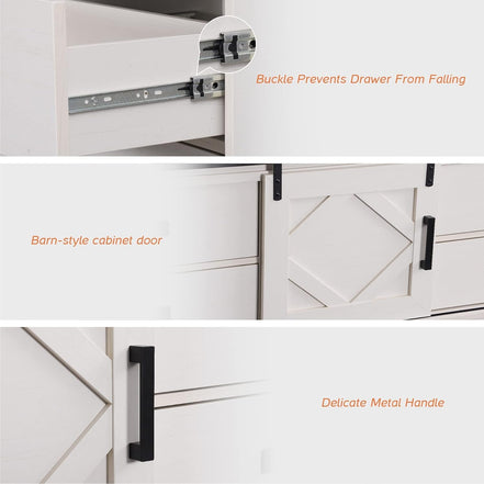 98.4" Wide TV Stand for Tvs up to 110",Faux Bark Finish Wood