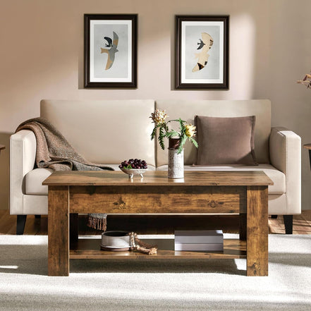 47.5-inch Lift Top Coffee Table with Hidden Compartment
