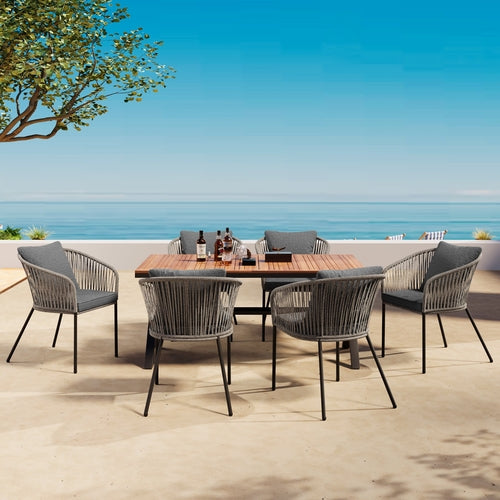 7 Pieces Patio Dining Set, All-Weather Outdoor Furniture Set