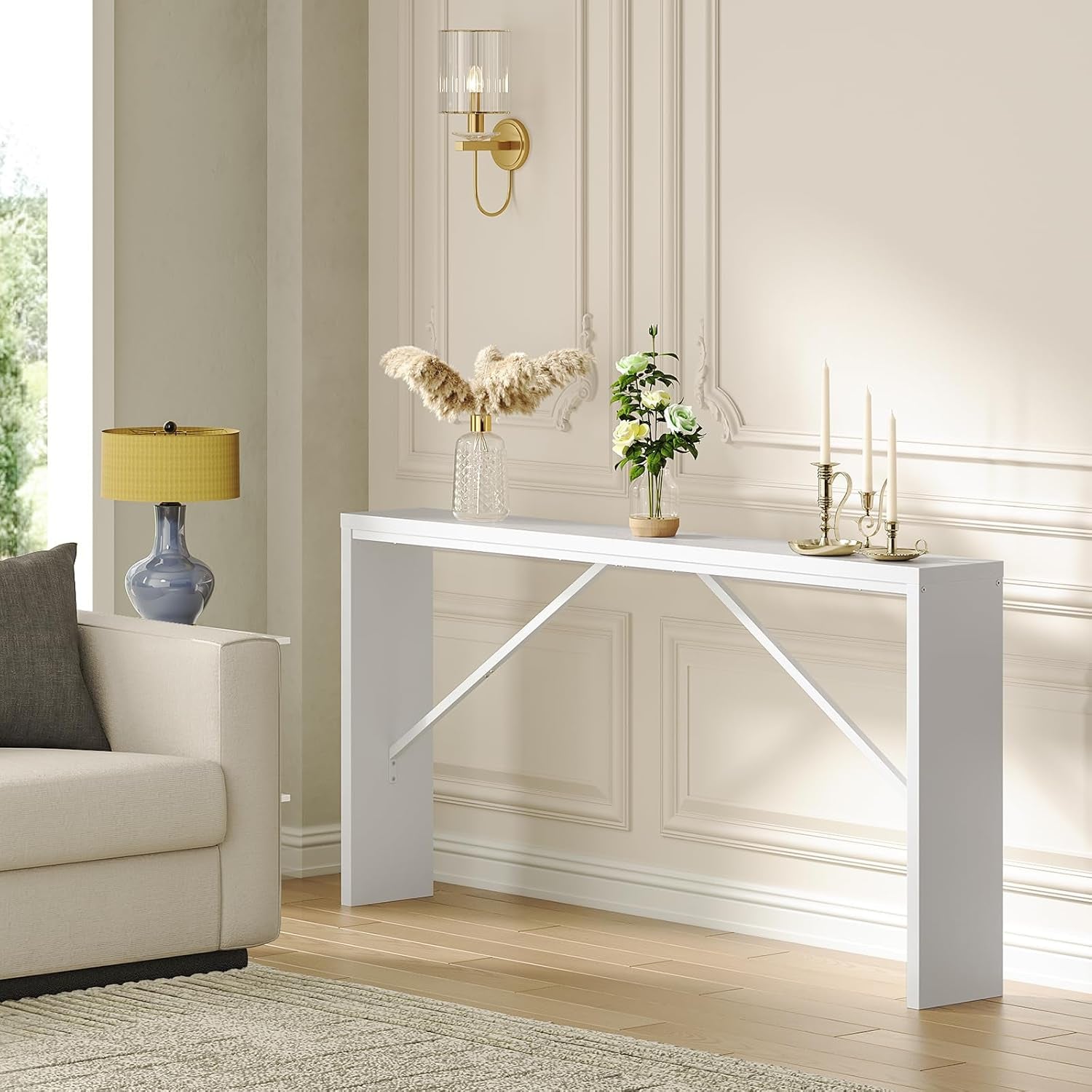 White Console Table, 62.2