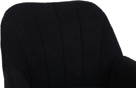 Golden-Legged Black Teddy Chair