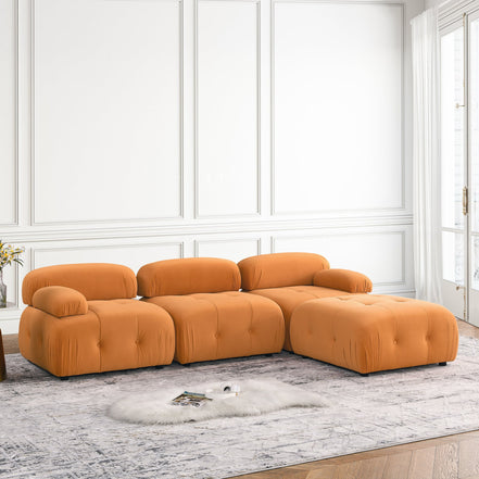 Modular Sectional Sofa, Button Tufted Designed