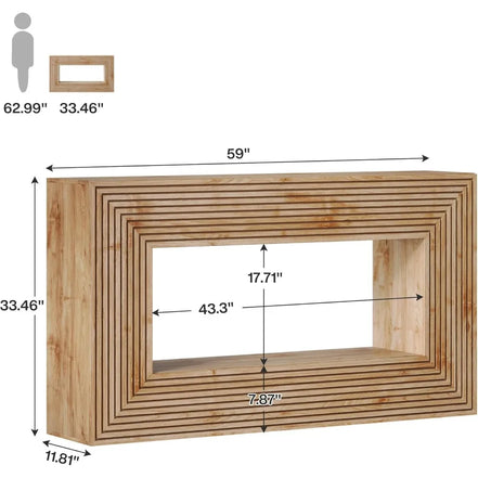 Farmhouse Fluted Entryway Table with Storage