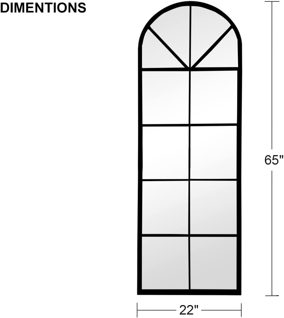 Large Arched Window Pane Mirror