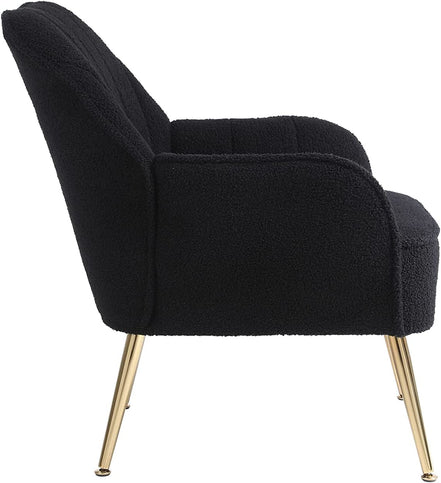 Golden-Legged Black Teddy Chair