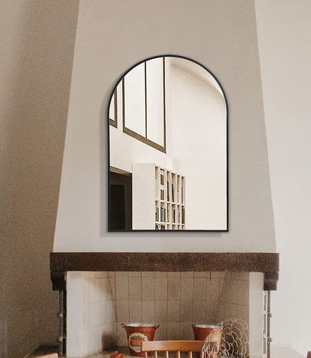 Metal Frame Arched Full Length Wall Mirror for Bathroom