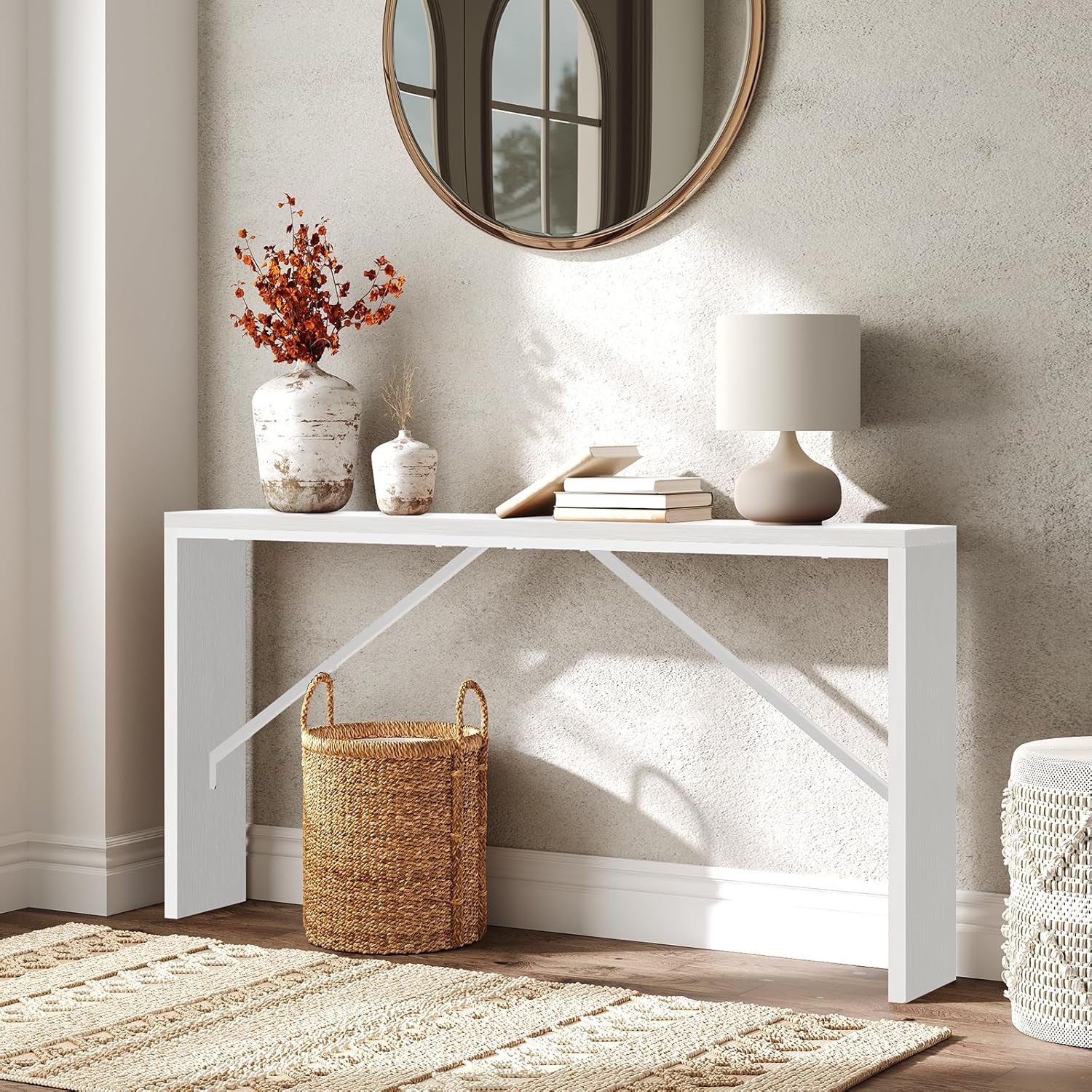 White Console Table, 62.2