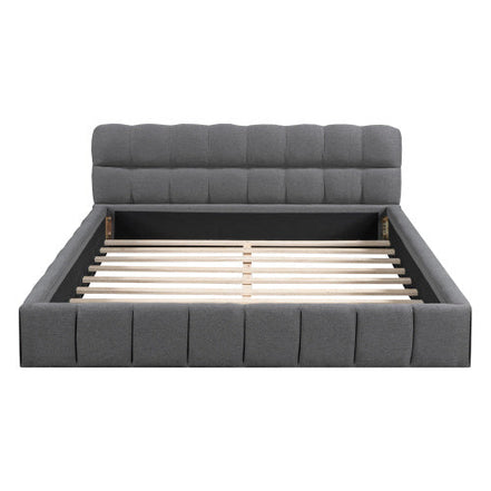 81.7" Upholstered Double Bed with Soft Linen Backrest