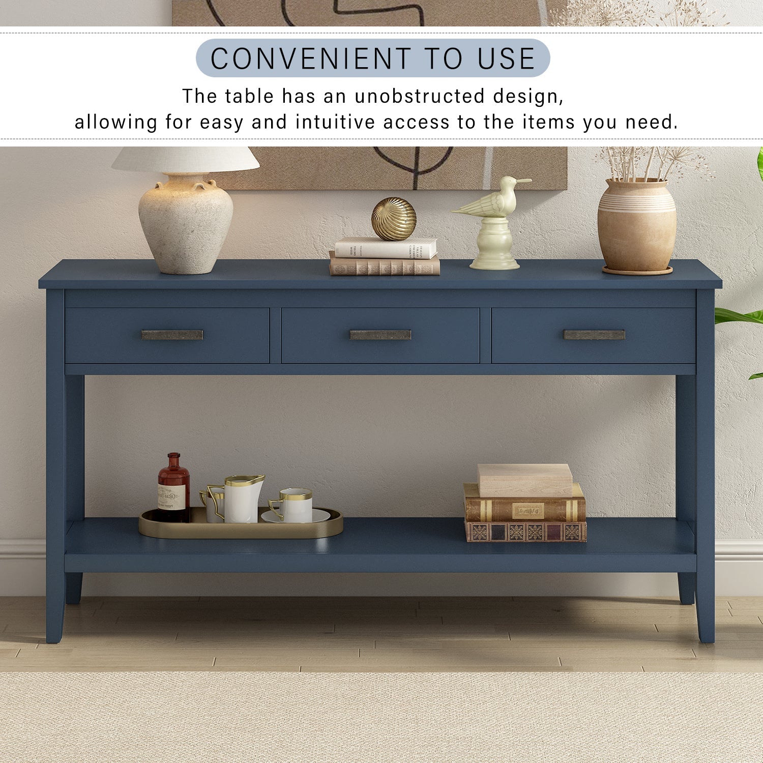 Contemporary 3-Drawer Console Table