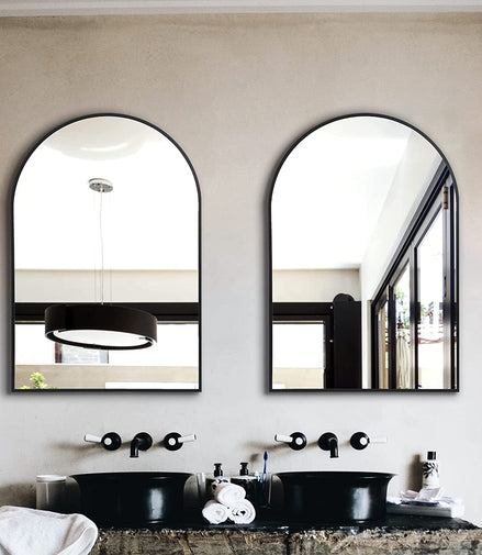 Metal Frame Arched Full Length Wall Mirror for Bathroom