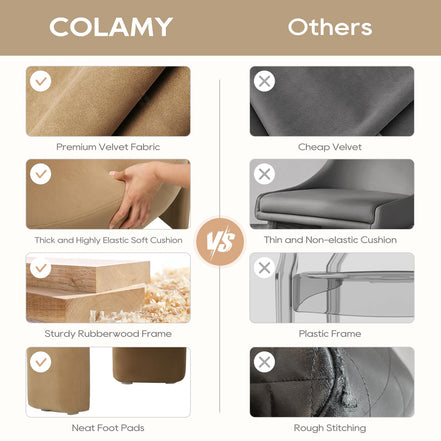 COLAMY Modern Velvet Accent Chairs Set of 2, Upholstered Barrel Chairs, Comfy Side Arm Chairs with 3 Legs for Living Room, Bedroom, Reading, Khaki