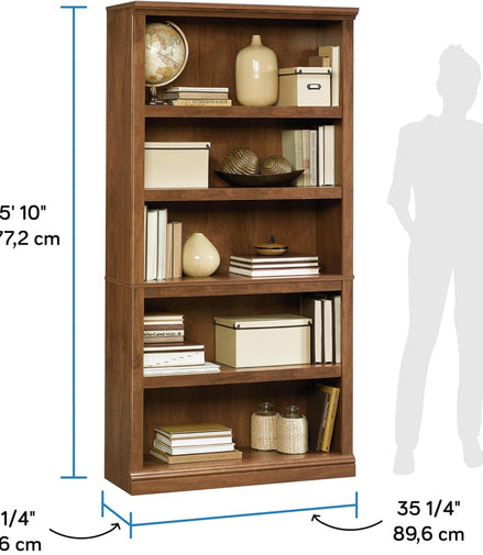 Oiled Oak 5 Shelf Bookshelf