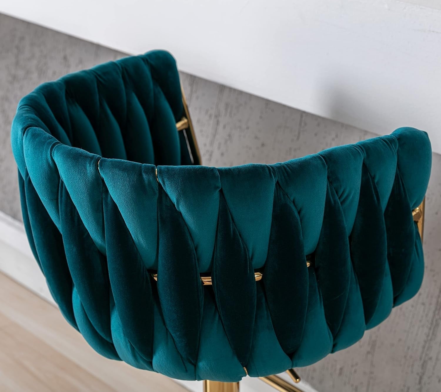 Modern Swivel Bar Stools Set of 2, Velvet Adjustable Height Barstool