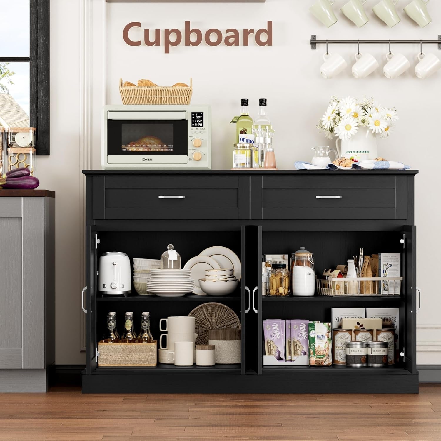 Sideboard Buffet Cabinet with Storage, 55.1