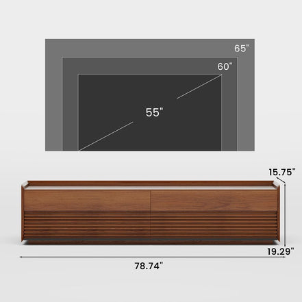 Mid Century Modern TV Stand, 78.74" Entertainment Center with LED