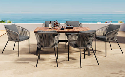 7 Pieces Patio Dining Set, All-Weather Outdoor Furniture Set