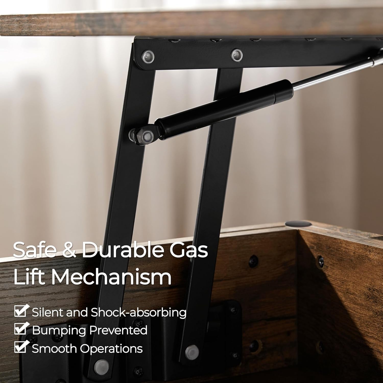 47.5-inch Lift Top Coffee Table with Hidden Compartment