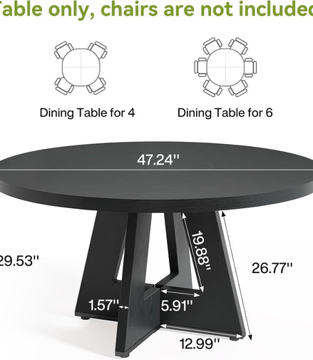 Round Dining Table for 4-6 People
