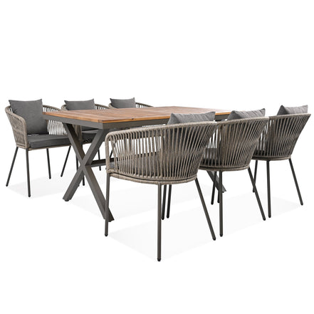 7 Pieces Patio Dining Set, All-Weather Outdoor Furniture Set
