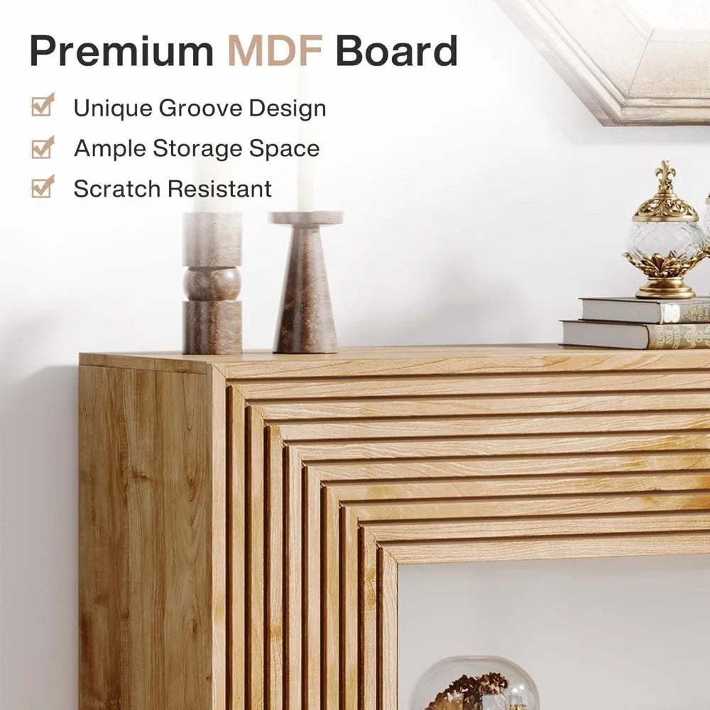 Farmhouse Fluted Entryway Table with Storage