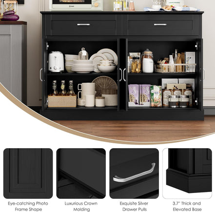 Sideboard Buffet Cabinet with Storage, 55.1"