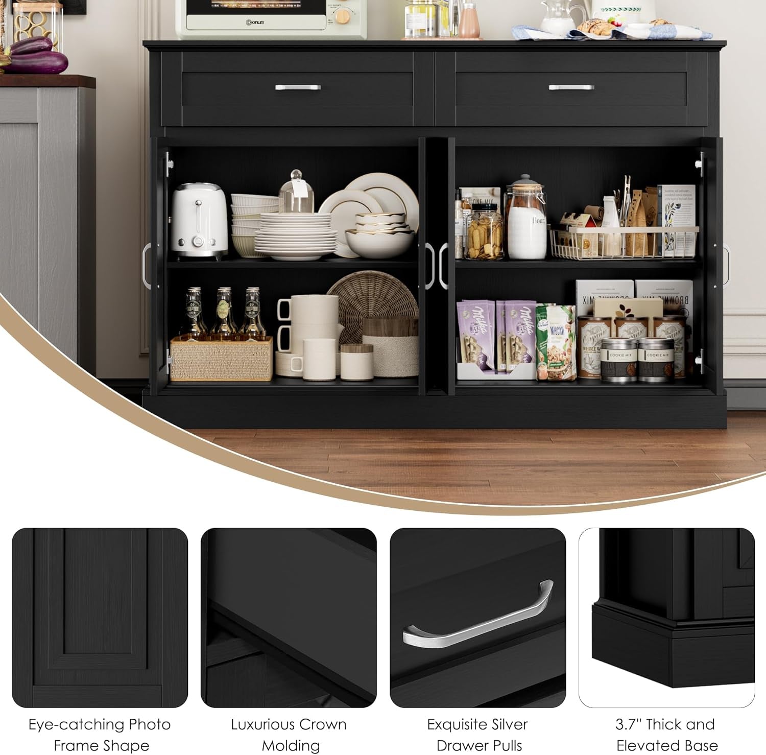 Sideboard Buffet Cabinet with Storage, 55.1