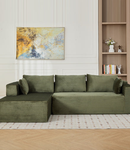 Olive L-Shaped Compression Sofa