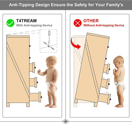 Rustic White Dresser with 6 Drawers