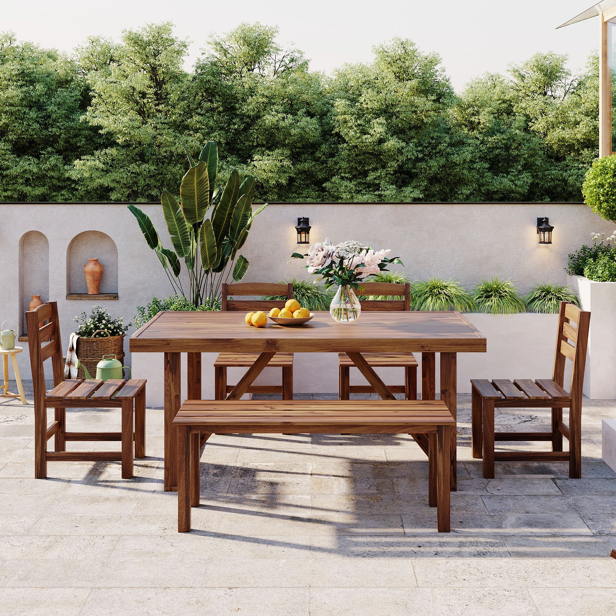Acacia Wood Outdoor Table Set