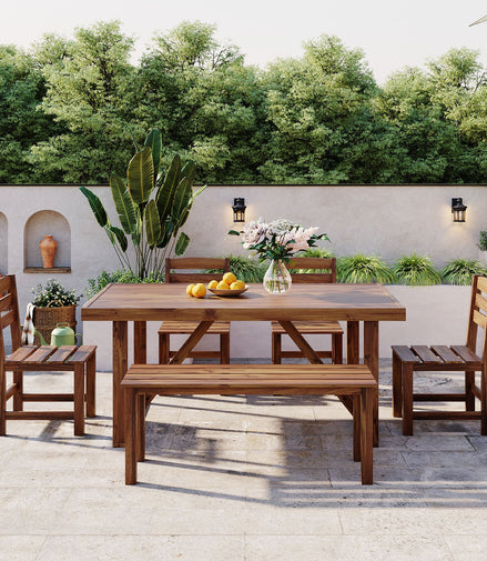Acacia Wood Outdoor Table Set
