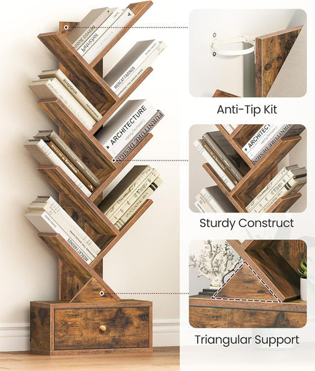 9 Tier Tree | Floor Standing Bookshelf