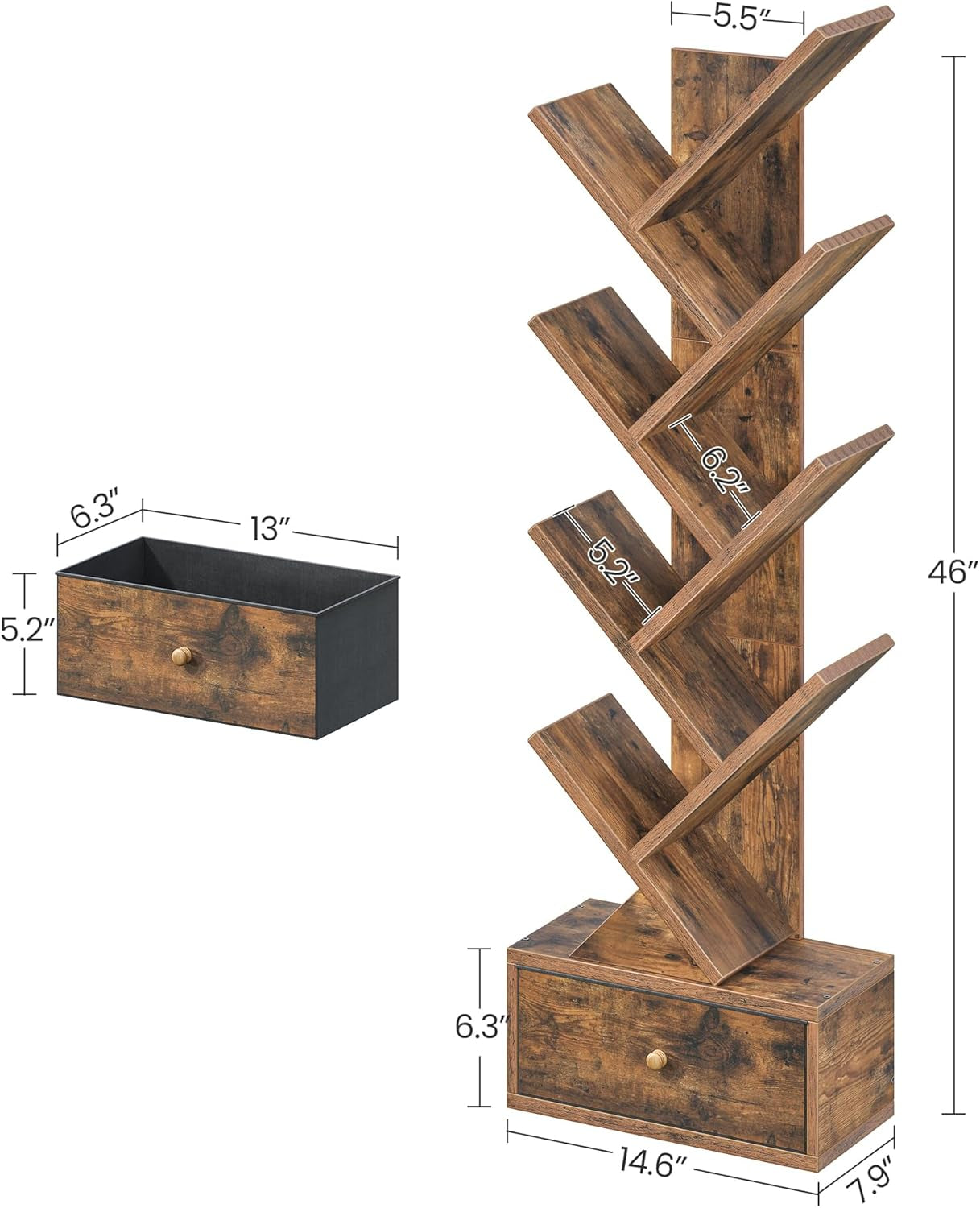 9 Tier Tree | Floor Standing Bookshelf