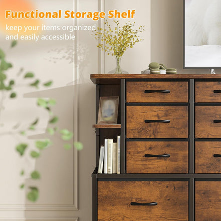 Bedroom Dresser with LED Lights (12 Drawers)