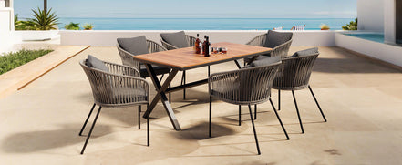 7 Pieces Patio Dining Set, All-Weather Outdoor Furniture Set