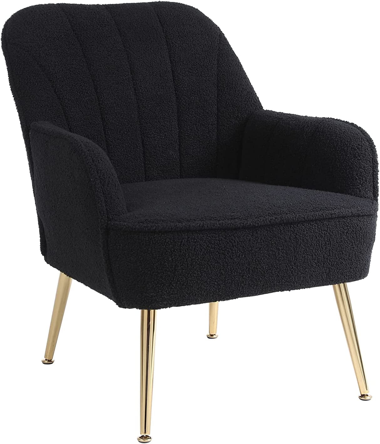 Golden-Legged Black Teddy Chair