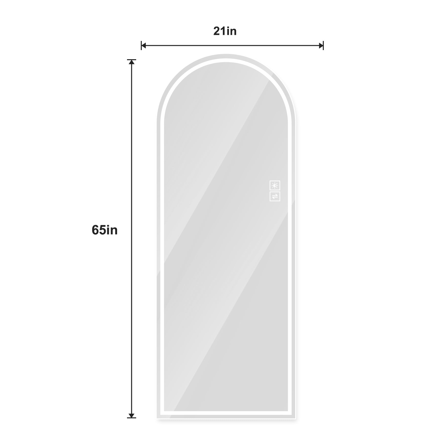 Arch Design LED Full Length Mirror 65