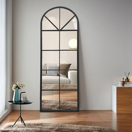 Large Arched Window Pane Mirror