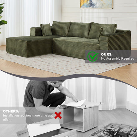 Olive L-Shaped Compression Sofa