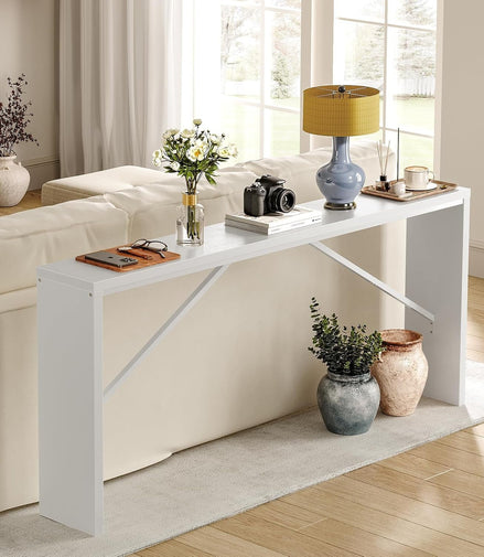 White Console Table, 62.2"