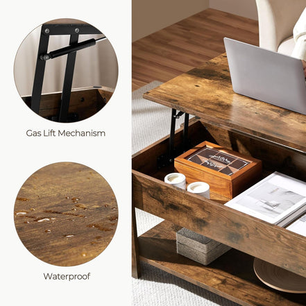 47.5-inch Lift Top Coffee Table with Hidden Compartment
